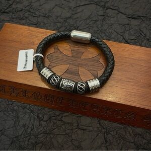 Chrome Hearts Black and Silver Men's Bracelet